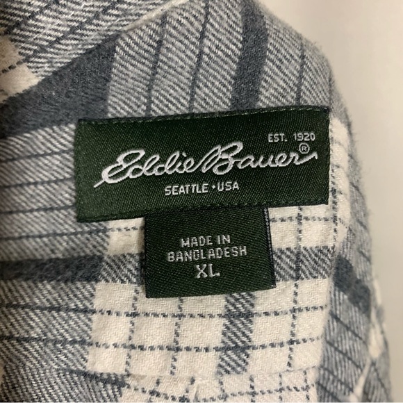 Eddie Bauer Plaid Button-Up w/ Button Sleeves - Picture 4 of 4